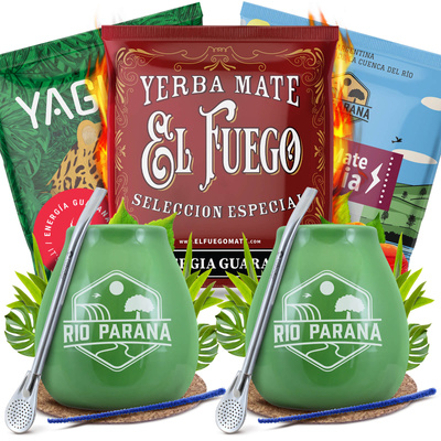 Yerba Mate Energia Set KAHDELLE Calabash Bombilla