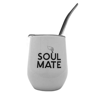 TermoLid – lämpömuki yerba matelle kannella – Soul Mate (valkoinen) – 350 ml