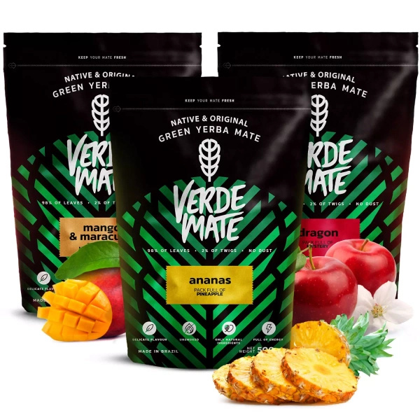 Yerba mate setti Verde Mate Green hedelmäinen 3x500 1.5kg