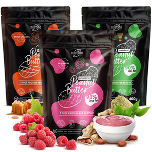 Nustino-maapähkinävoijauhesarja: Raspberry + Salted Caramel + Matcha 3x400g
