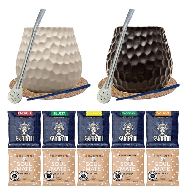 Pariskuntien setti Yerba Mate Matero Bombilla 10x50g
