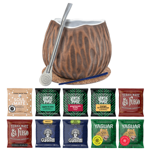 Yerba Mate setti 10x50g Calabash Kookos Bombilla 500g