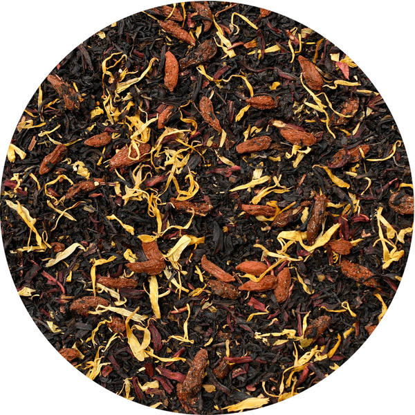 Lahjapaketti: teetä, teepommeja, makeisia ja teen tarvikkeita