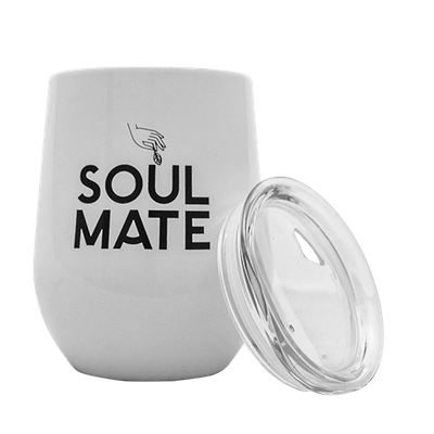 TermoLid - ruostumattomasta teräksestä valmistettu astia, jossa on kansi - Soul Mate (valkoinen) - 350 ml