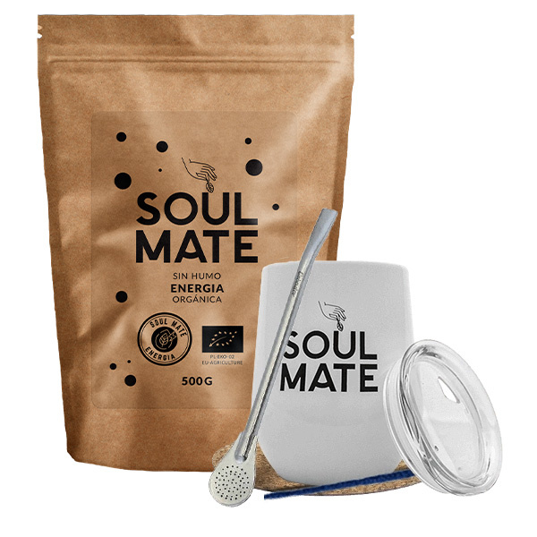 Yerba Mate -Setti: Soul Mate Energia 500g + TermoLid + Bombilla