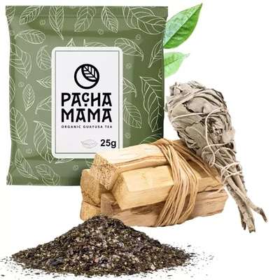 Palo santo suitsukesarja + Salvia nippu + Guayusa