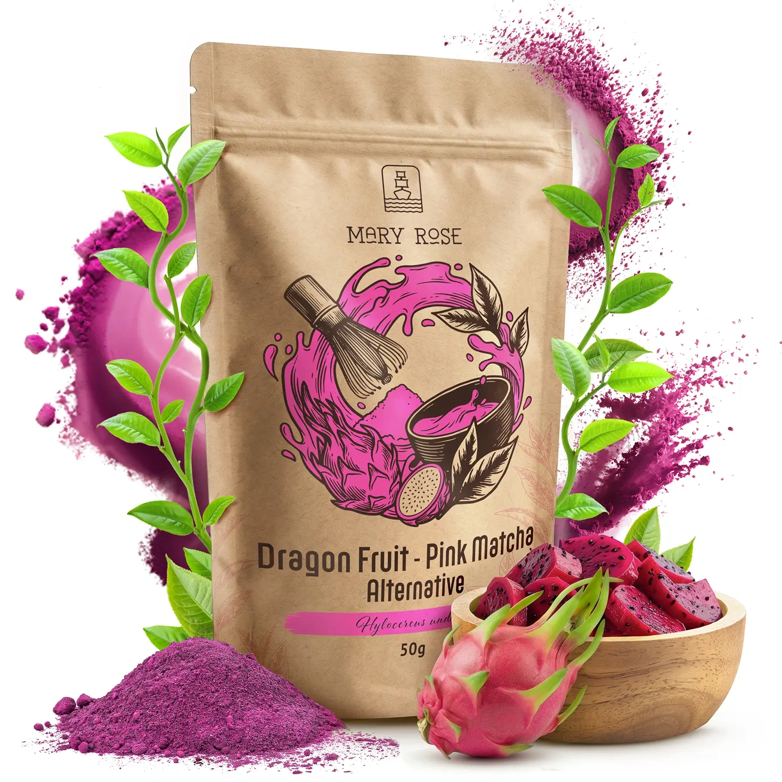 Mary Rose Pink Matcha Alternative Dragon Fruit