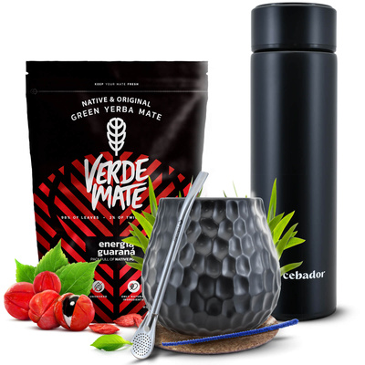 Yerba Mate Set Verde Mate 400g 0,4kg Thermos LED Thermos LED