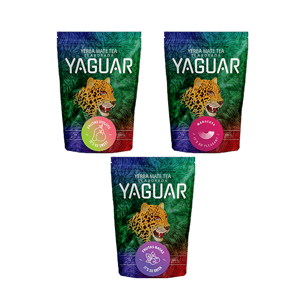 Yerba Mate Yaguar Hedelmäsarja 3x500g 1.5kg