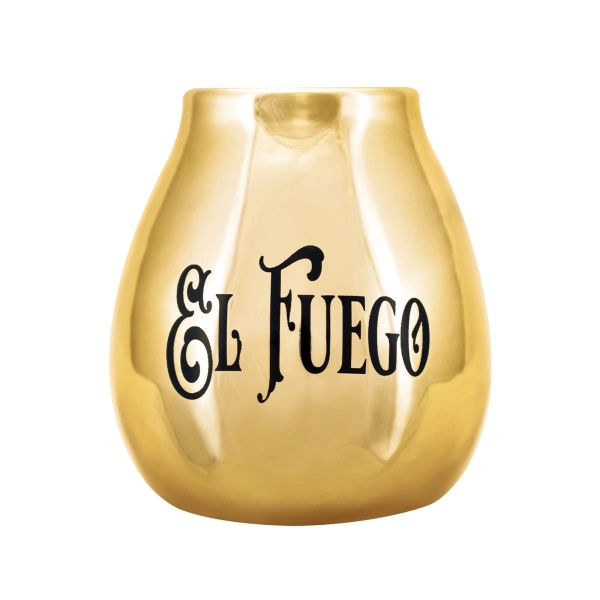 Keraaminen Calabash El Fuegon logolla (kultainen) 350ml