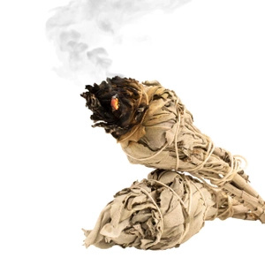 2 x Valkoinen salvia nippu + Palo Santo 100g setti.
