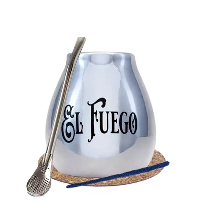 Yerba Mate BIG calabash hopea bombilla El Fuego