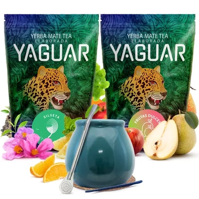 Yerba mate setti Yaguar keraaminen calabash bombillaa varten