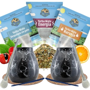 Yerba Mate setti kahdelle Calabash + Bombilla