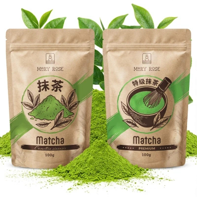 Setti: 2 kiinalaista matcha‑teetä – premium + kulinaarinen