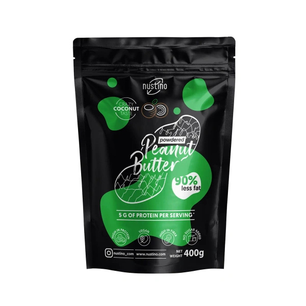 Nustino-maapähkinävoijauhesarja: Classic + Coconut 2x400g