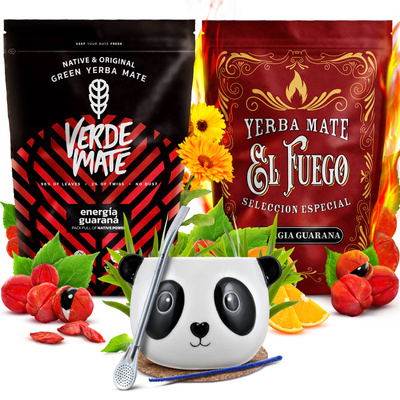 Yerba Mate setti Verde Mate El Fuego Energia 2x500g + tarvikkeet