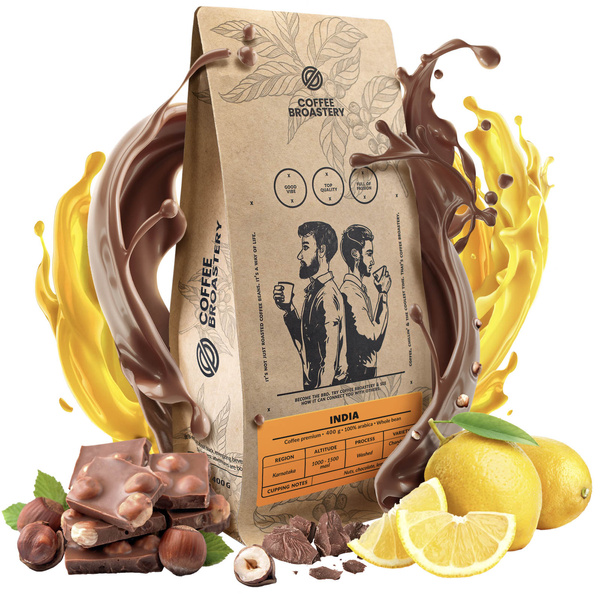 Bro Coffee Roastery - Koko papu kahvi Intia Karnataka Premium 1kg