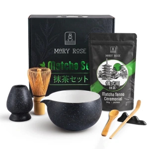 Lahjasetti: japanilainen seremoniallinen matcha + matchawan + bambustarvikkeet