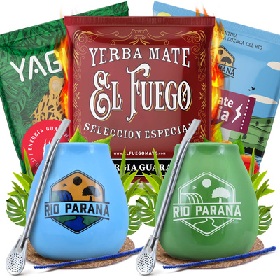Yerba Mate Energia Set KAHDELLE Calabash Bombilla