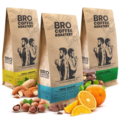 Kahvimestaripakkaus Bro Coffee Roastery Brazil Samba + Brasilia Guaxupe + Brasilia Cerrado 3x1kg (3kg)