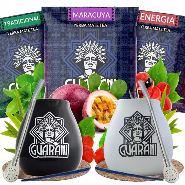 Yerba Mate setti kahdelle 3x50g 150g 2x Calabash + 2x Bombilla