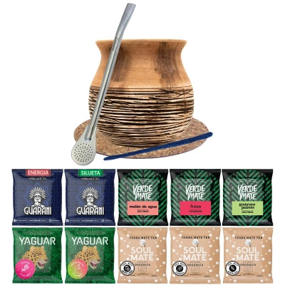 Set Mate Cup Gourd Yerba Verde Mate Green 10x50 10x50
