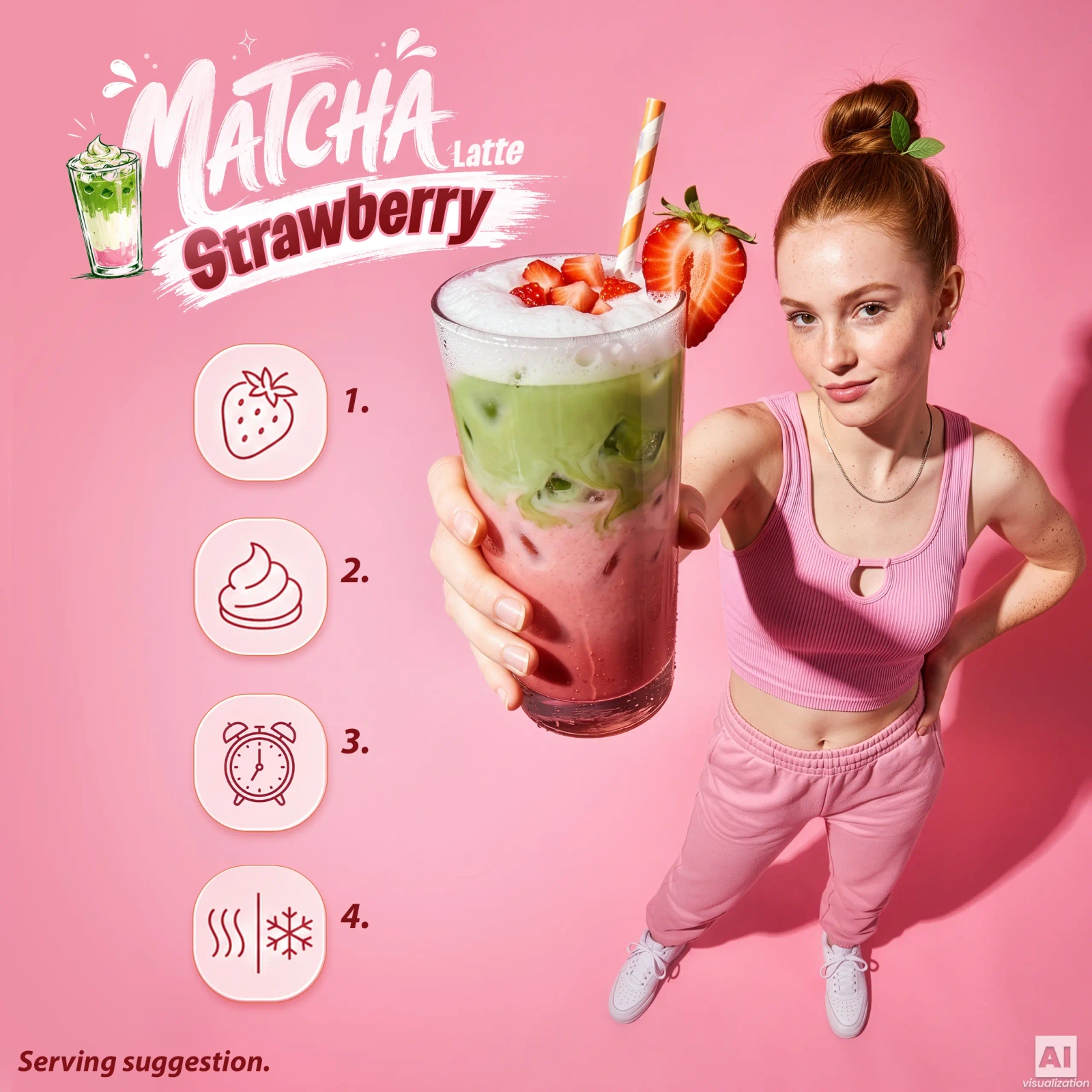 Mary Rose – Strawberry Matcha Latte