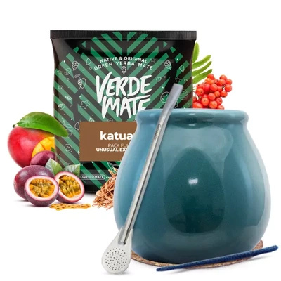 Yerba mate setti Verde Mate keraaminen kalebassi bombillaa