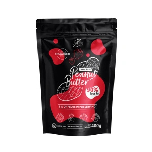 Nustino – Maapähkinävoi jauheena – Strawberry (ei lisättyä sokeria) 400 g