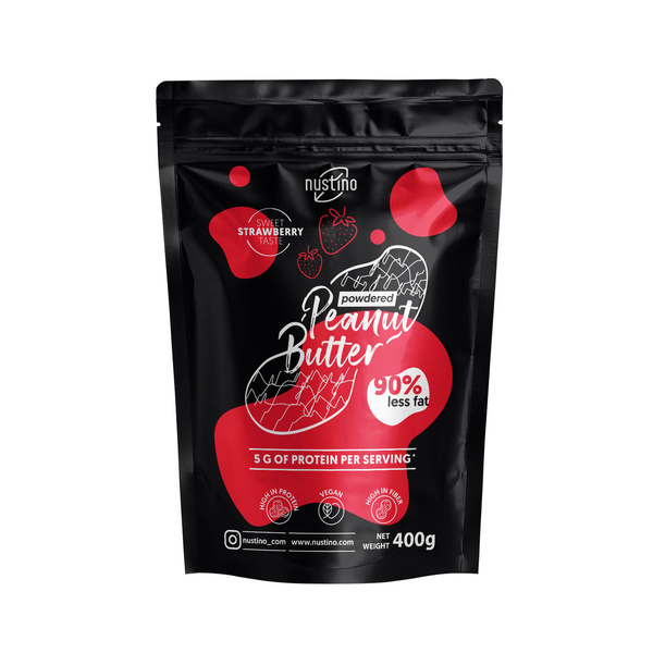 Nustino - maapähkinävoijauhe - Mansikka 400g