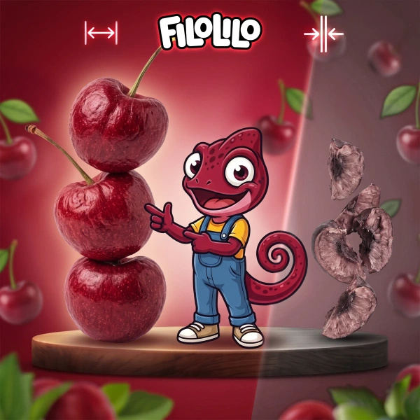 FiloLilo – Pakastekuivatut kirsikat (kokonaiset, kivettömät) 20 g