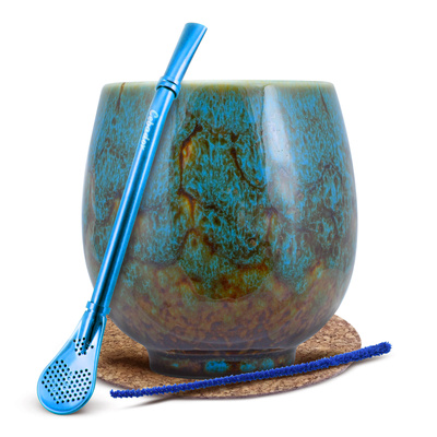 Yerba Mate -tarvikesetti: Kalebassi + Bombilla