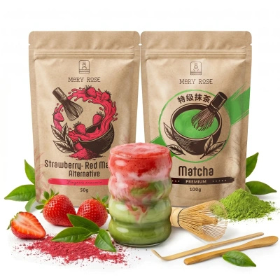 Setti värikkääseen Matcha Latteen: Matcha + Red Matcha + tarvikkeet