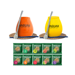 Setti 500g Yerba Mate Yaguar 10x50g + Mate-kurpitsa