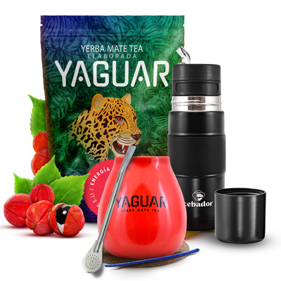 Yerba Mate setti Yaguar Energia 500g 0,5kg Yerbomos + Calabash + Bombilla