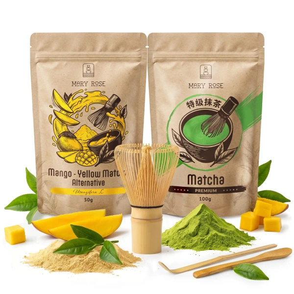 Setti värikkääseen Matcha Latteen: Matcha + Yellow Matcha + tarvikkeet