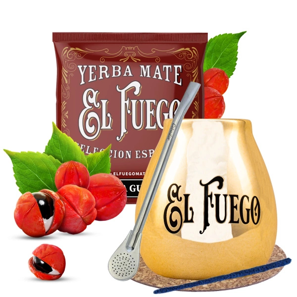 Yerba mate setti El Fuego keraaminen calabash bombilla