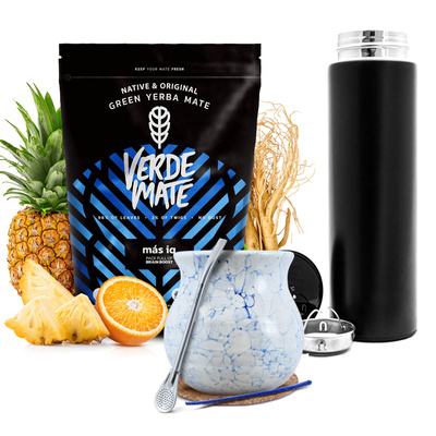 Set Yerba Verde Mate MAS IQ 500g kurpitsa termospullot