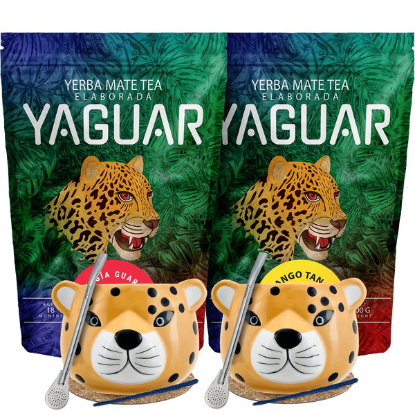 Yerba Mate setti kahdelle Bombilla Yaguar 2x500
