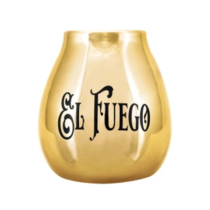 Keraaminen Calabash El Fuegon logolla (kultainen) 350ml