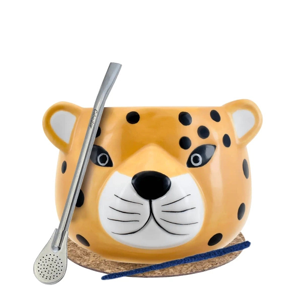 Yerba Mate Matero Gourd Gatito Bombilla setti