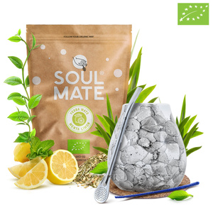 Yerba Mate Set Soul Mate Organica Menta Limon 500g 0,5kg Calabash + Bombilla