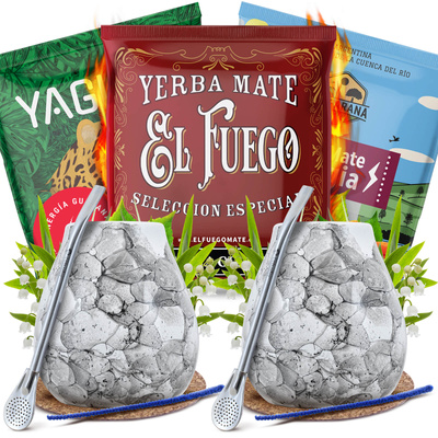 Yerba Mate Energia Set KAHDELLE Calabash Bombilla