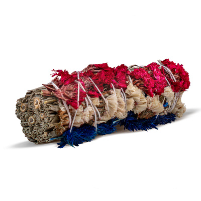 Valkoinen salvia kukkien kanssa - suitsuke 20-30g (nippu)