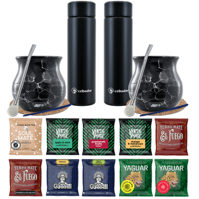 Yerba Mate Thermos Bombilla setti kahdelle 500g