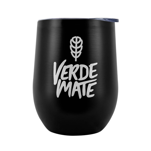 TermoLid - ruostumattomasta teräksestä valmistettu astia kannella - Verde Mate (musta) - 350 ml