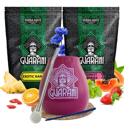 Yerba Mate Guarani Fruit Calabash Set 2x500g