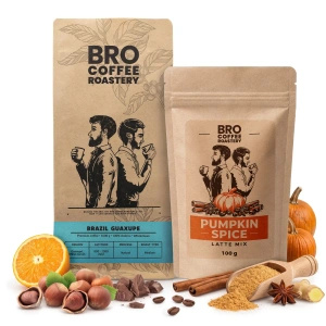 Pumpkin Spice Latte -setti: kahvi Bro Coffee Roastery Brazil Guaxupe 1kg + Pumpkin Spice Latte Mix 100g