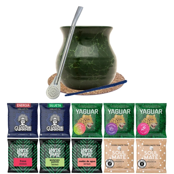 Set Mate Tea Verde Mate Green 500g Mate Gourd 10x50g Mate Gourd 10x50g